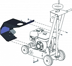 Крепление защитного кожуха бензинового резчика кровли Сплитстоун CR-1413 Loncin G390F Крепление защитного кожуха бензинового резчика кровли Сплитстоун CR-1413 Loncin G390F