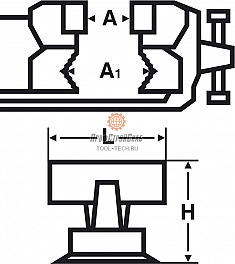 Размеры тисков слесарных настольных с наковальней Virax 125 мм